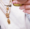 Goldie Square Initial Necklace: GOLD / M