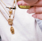Goldie Square Initial Necklace: GOLD / B