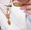 Goldie Square Initial Necklace: GOLD / E