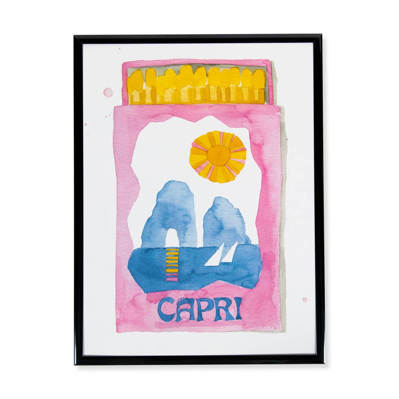 Capri Matchbook Watercolor Print