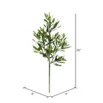 Vickerman 26" Green Olive Leaf Spray 3/pk
