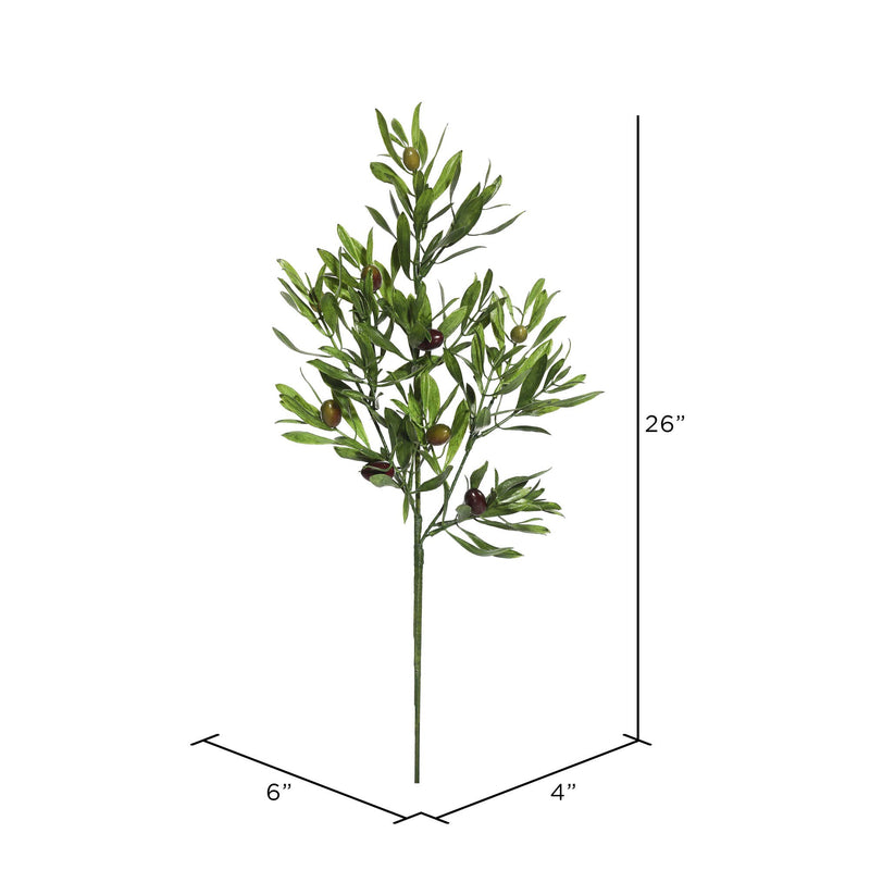 Vickerman 26" Green Olive Leaf Spray 3/pk