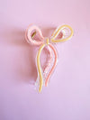 Peach and Pink Bow Clip