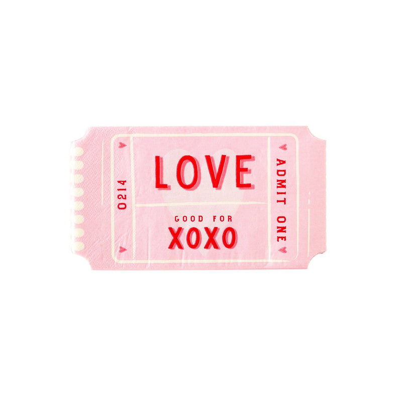 Love Ticket Shaped Dinner Paper Napkin