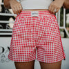 Red Plaid Cute Women's Boxer Short