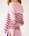 Heart Patch Sweater - Orchid / Wine Stripe