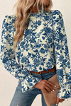 Floral Flounce Long Sleeve Blouse