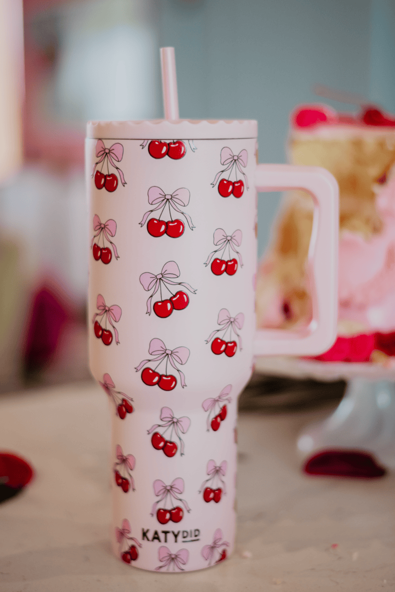 Cherry Bow 38 Oz Tumbler Cup