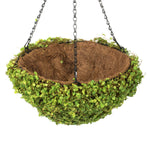 Vickerman 12'' Artificial Green Mini Leaves Hanging Basket.