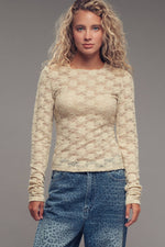 Romantic Floral Stretch Lace Layering Top
