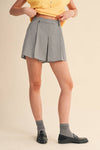 HOUNDSTOOTH PLEATED SHORTS