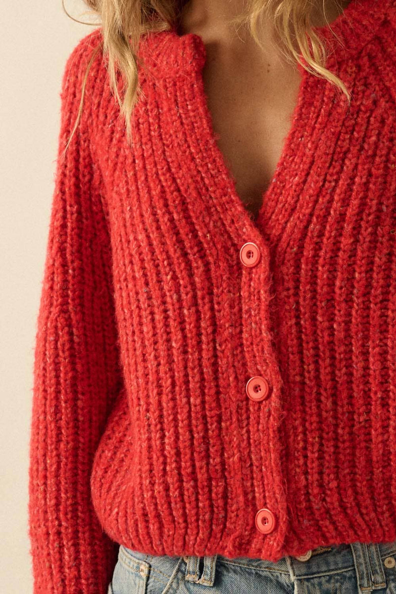 Confetti Button-Front Cardigan Sweater