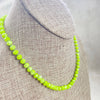 Barb// Green Neon Crystal Beaded Handknotted Necklace