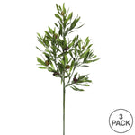 Vickerman 26" Green Olive Leaf Spray 3/pk