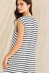 Wide Leg Yarn-dyed Stripe Knit Jumpsuit