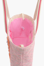 Orange to Mauve Ombre Embellished Tote