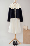 Colorblock Button-Up Cropped Coat