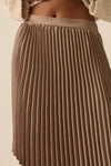 Accordion Pleated Asymmetrical Maxi Skirt