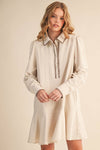 STRIPED BUTTON DOWN MINI DRESS