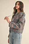 QUILTED PAISLEY PRINT JACKET