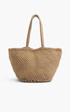 Beach Please Beaded Macrame Jute Tote