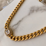 Smoke Show Crystal Cuban Chain Necklace