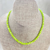 Barb// Green Neon Crystal Beaded Handknotted Necklace