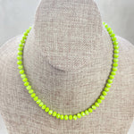 Barb// Green Neon Crystal Beaded Handknotted Necklace