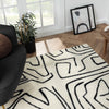 Abani Rugs Deco DEC520A Cream Black Abstract Area Rug: 7'9" x 10'2"