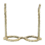 Metal Abstract Eyeglasses Sculpture Home Decor - Gold, 3 in.