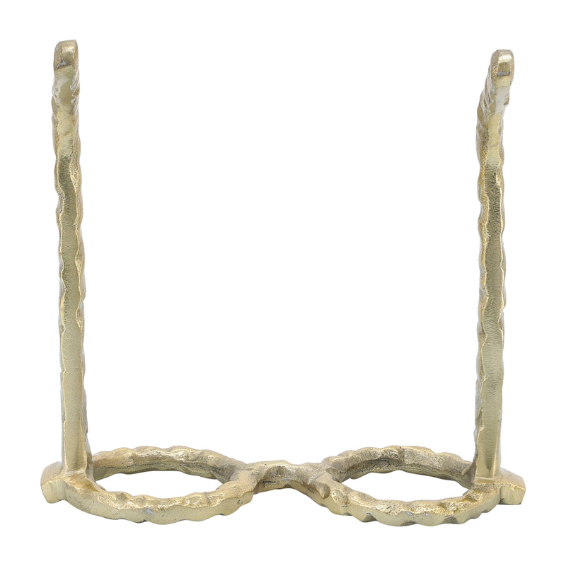 Metal Abstract Eyeglasses Sculpture Home Decor - Gold, 3 in.