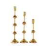 Contemporary Gold Metal Candle Holder Set of 3