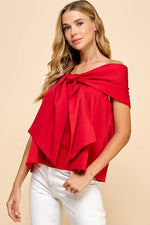 Bow Accented Off The Shoulder Top