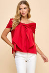 Bow Accented Off The Shoulder Top