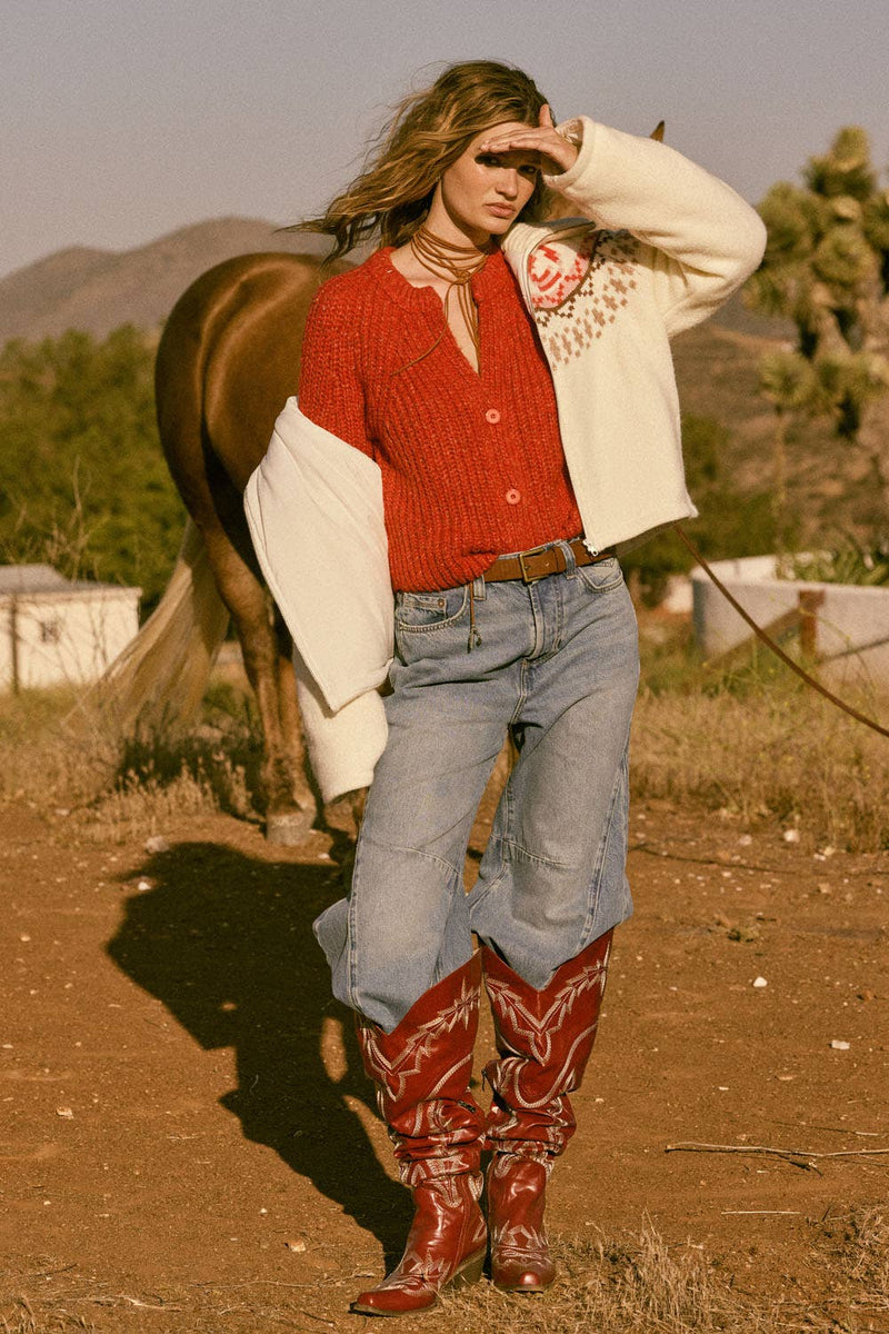 Confetti Button-Front Cardigan Sweater