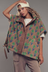 Oversized Floral Sherpa Fleece Vest
