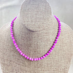 Barb// Purple Neon Crystal Beaded Handknotted Necklace