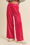 WIDE LEG VELVET TROUSERS