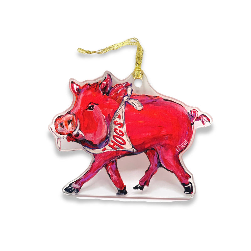 RAZORBACK ACRYLIC MASCOT ORNAMENT