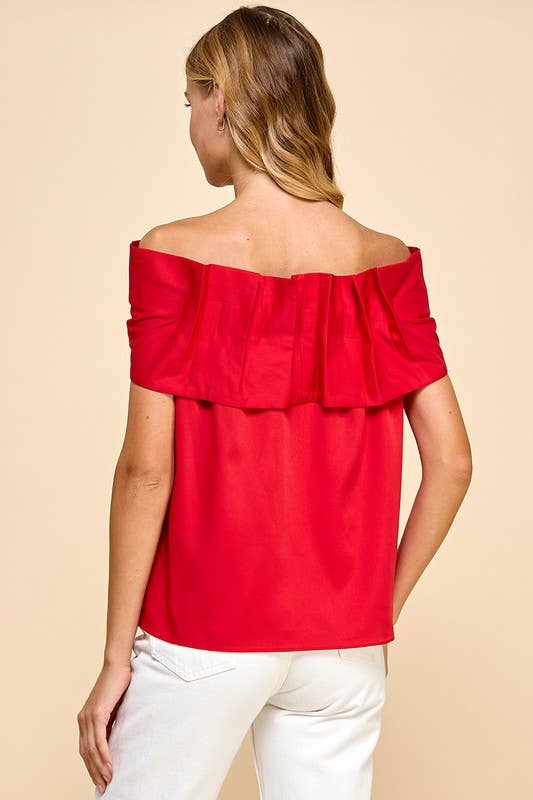 Bow Accented Off The Shoulder Top