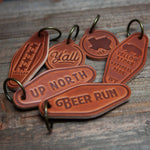Arkansas Leather Keychain Circle