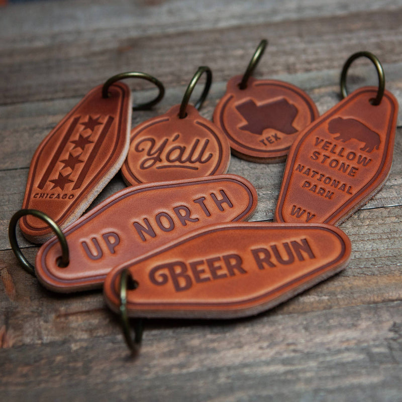 Arkansas Leather Keychain Circle