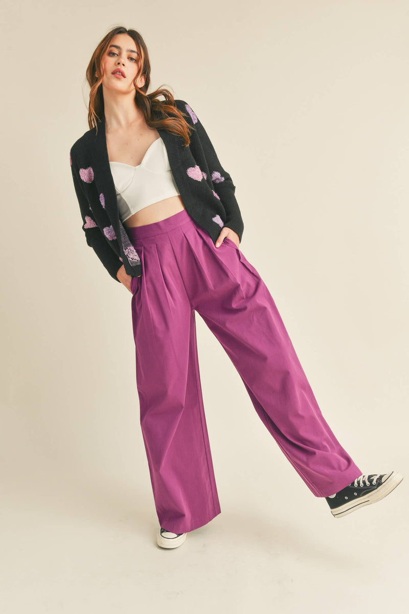 PLEATED EXTRA WIDE LEG PANTS