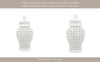 Ceramic Intricate Cut Out Lidded Jar - White, 24 in.
