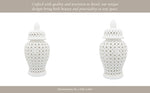 Ceramic Intricate Cut Out Lidded Jar - White, 24 in.