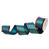 Peppermint Candy on Aqua Satin Ribbon 2.5" x 10yd