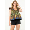 Flutter Sleeve Metallic Top