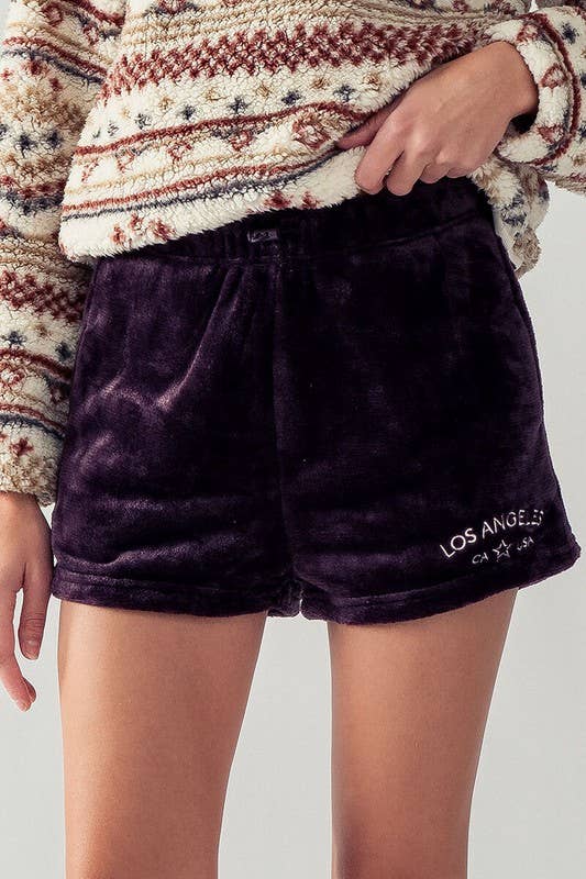 CHECKERED SHERPA FLEECE SHORTS