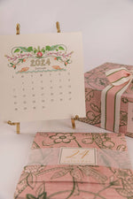 2024 Classic Desk Calendar: Gold Easel