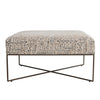 Damask Upholstered Ottoman